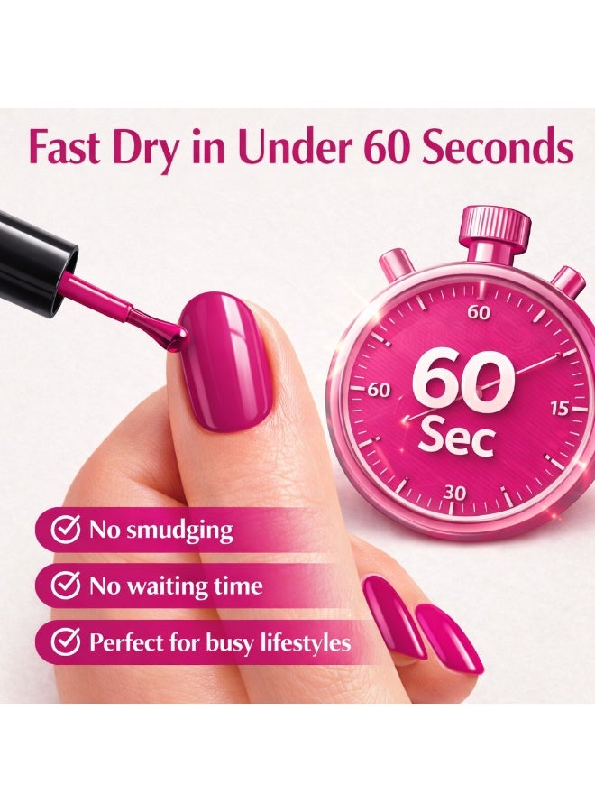 Brunson Classic Nail Polish 18ml Fast Dry Nail Lacquer Nail Harderner Normal Polish Glossy Gel Effect Quick Air Dry Long-Lasting Natural Nail Enamel Salon Quality Manicure Pedicure Regular Polish - Image 5